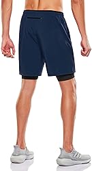 TSLA Men's 2 in 1 Active Running Shorts, Quick Dry