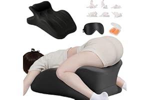 CHMYTEE 27 Degree Couples Pillow with Memory Foam, Adjustable Multi-Position & Back Support, Anti-Slip Waterproof Cover with Replaceable Design for All Postures (Black)