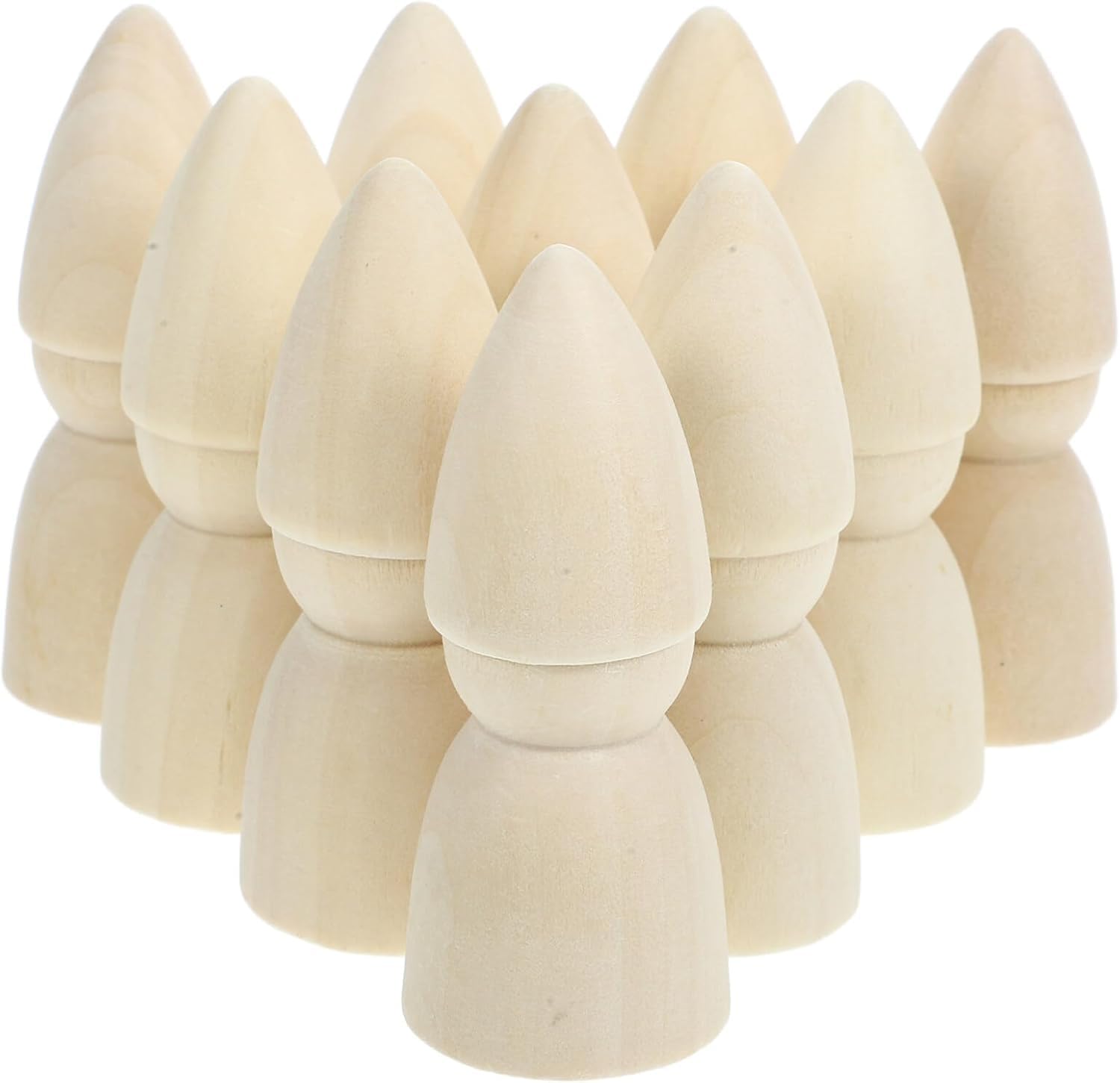 Toyvian Unfinished Wooden Peg Dolls, 10Pcs Wooden Gnome Peg People Bodies Figure Decorative Doll for Kids Painting DIY Art Craft Graffiti Party Decor