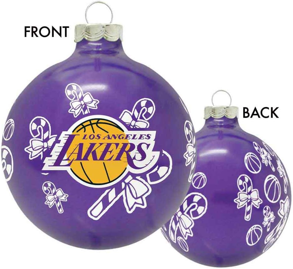 Amazon Com Los Angeles Lakers Official Team Logo Glass Ball Christmas Ornament Kitchen Dining