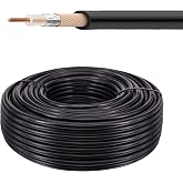 urcianow RG58 Coaxial Cable 100ft 50 Ohm, Low Loss, Shielded | Flexible antenna extension cable for ham radio, CB, router, WiFi signal booster