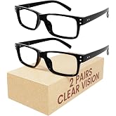 Eyekepper Blue Light Glasses Men Women, Black 2 Pack Eyeglasses | Spring Hinges Computer Readers, Blue Ray Blocker, Anti Eye Strain/Reflective, Digital Screen Glare Blocking, UV Filter