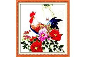 Maydear Cross Stitch Kits Stamped Full Range of Embroidery Starter Kits for Beginners DIY 11CT 3 Strands - Everything goes well 31.1×33.5（inch）