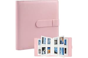 Ruibytree 256 Pockets Mini Photo Album,Fits for Fujifilm Instax Mini 12 11 9 40 90 8 7 Evo LiPlay Instant Camera,Leather Cover, Book for Polaroid 2x3 Pictures(Pink)