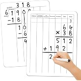 Math Manipulatives White Board for Students - Small White Board Dry Erase - Ideal for Classroom and Home Use - Long Division Double-Sided Dry Erase Board - 9x12 Inches