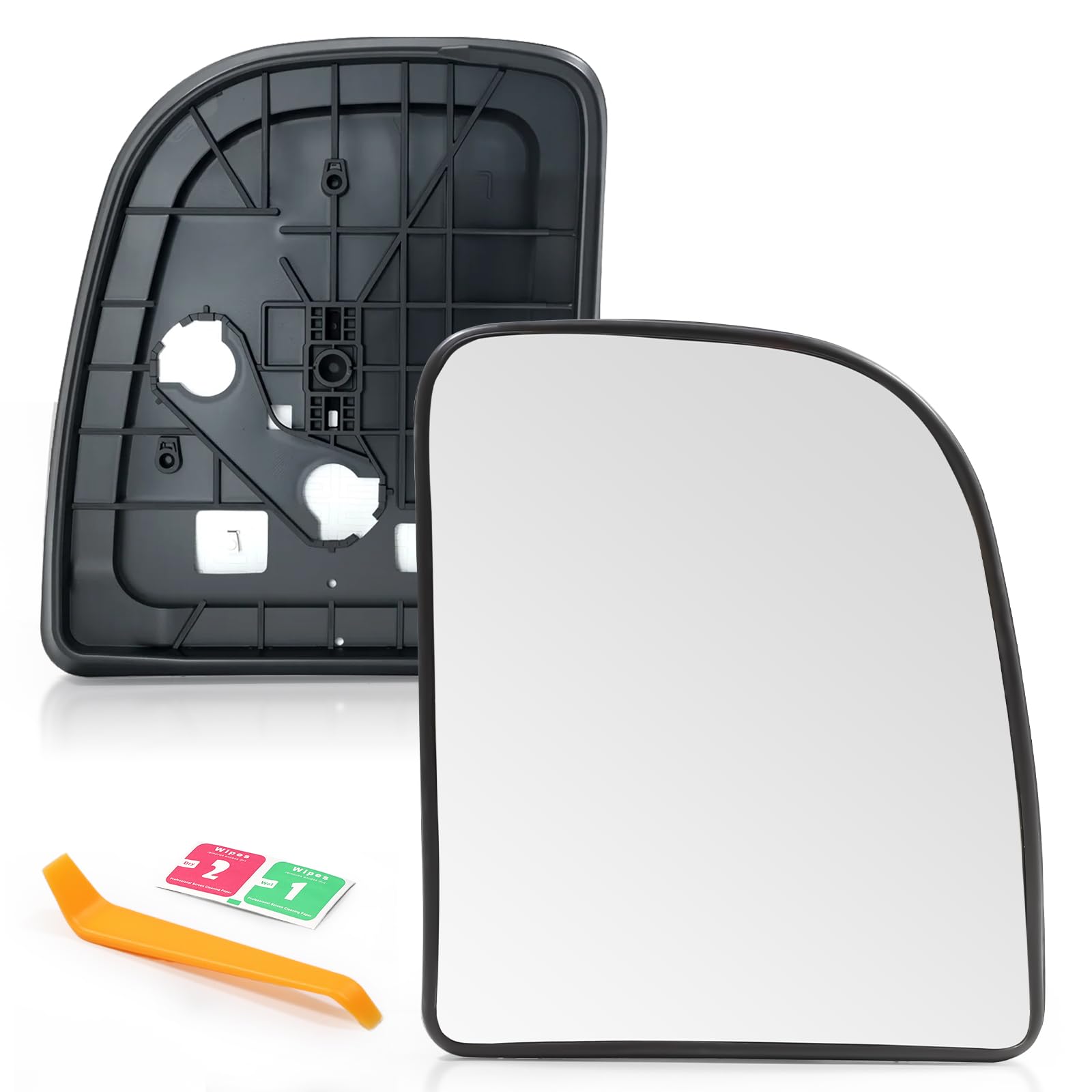 Photo 1 of Covnikyer Right Passenger Side Power Heated Mirror Glass Compatible with Ford F250 F350 F450 1999-2007, E150 2002-2004, E350 2002-2019, E450 2002-2017, Excursion 2000-05 Replacement Outer View Mirror
