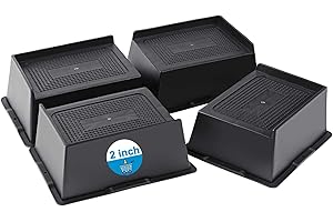 EGTTGIN Bed Risers 2 inch, 3 inch, 4 inch, 5 inch, 6 inch Heavy Duty, Oversized Furniture Riser for Couch Sofa Table Desk Chair Recliner Leg Frame Dorm, Support up to 6000 Lbs (Black 2 inch, 4 Pack)