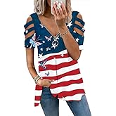 KKG Cold Shoulder Plus Size Tunics Tops for Women, Sexy Short Sleeve T Shirts Summer Casual Top Blouses with Zipper