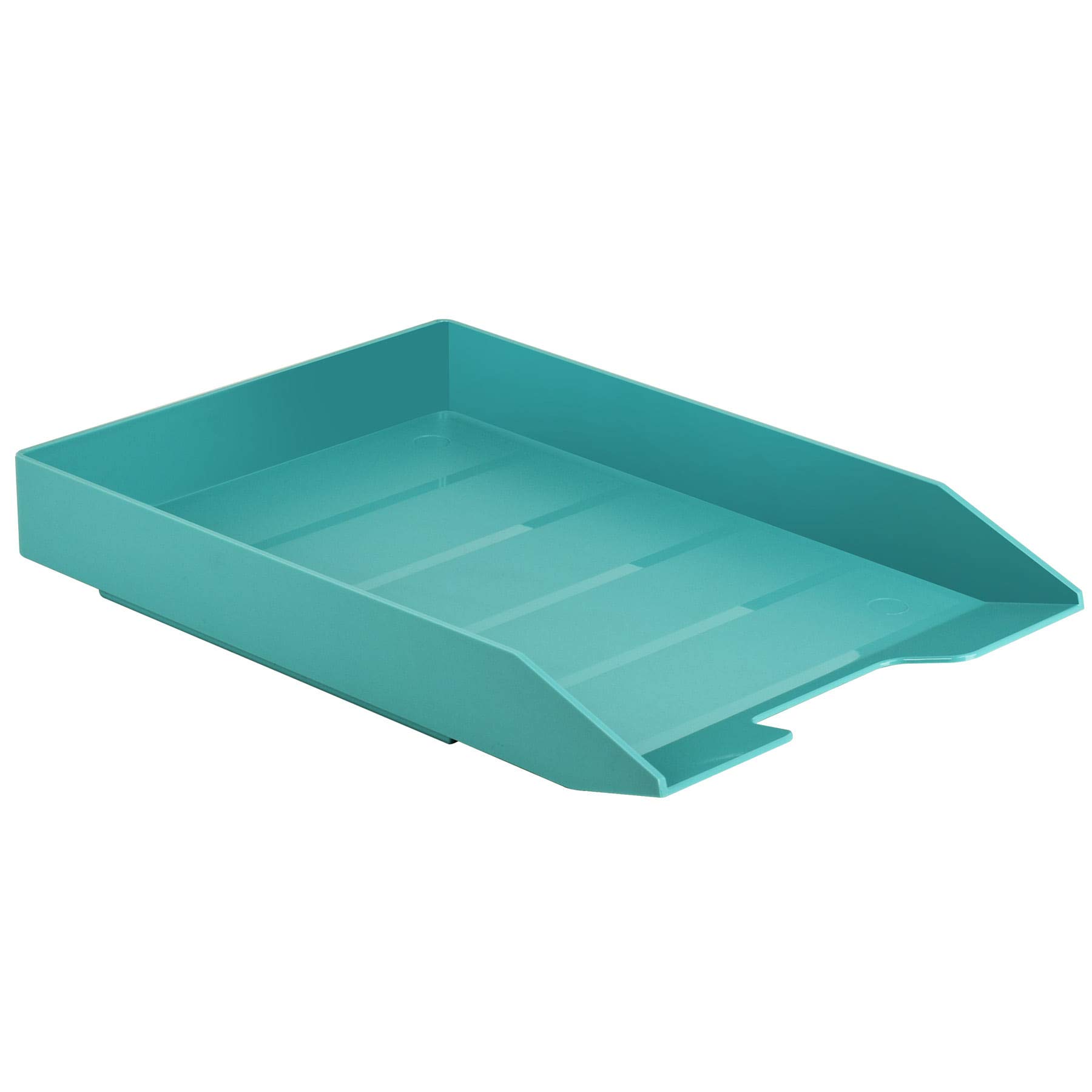 Acrimet Stackable Letter Tray Front Load, Letter Size, Plastic, Solid Green Color, 1 Unit