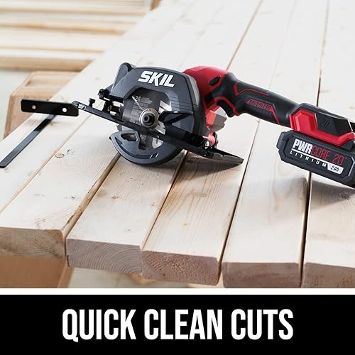 Skil PWRCORE 20 Brushless 20V 4-1/2 Compact Lightweight One-Hand  Circular Saw Kit with Up to 6,000 RPM Inc