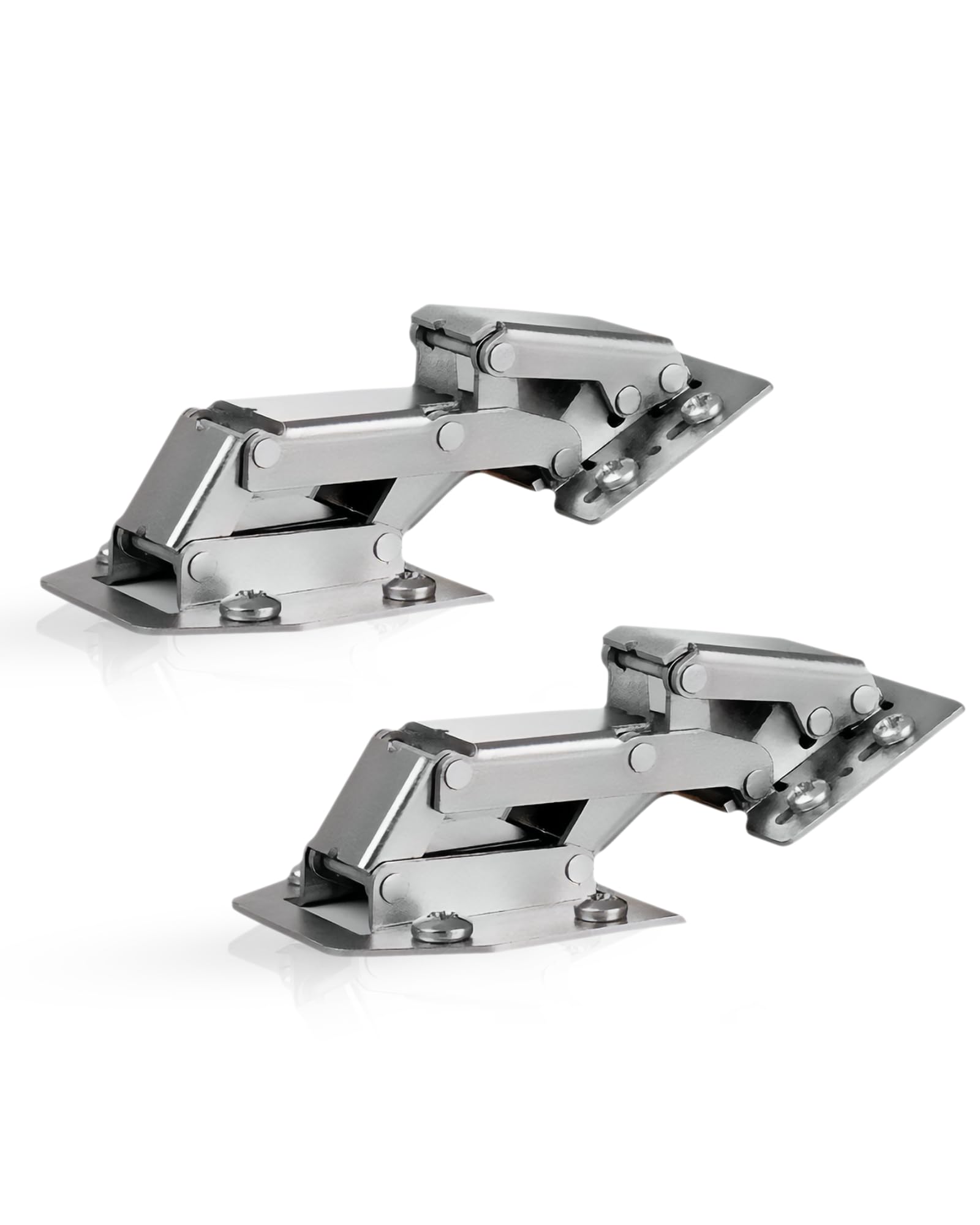 Gedotec CH 300 Caravan Hinge | 2 Pieces | Nickel-Plated Flip-Up Hinge Without Damping | Steel Mounting | Opening Angle 90° – for Screw-On Installation