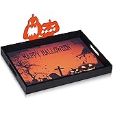 Krismax Halloween Decorations Decorative Serving Trays and Platters Pumpkin Tray - Snacks Bowl Candy Dish - for Breakfast, Lunch, Dinner, Appetizers - Food Tray