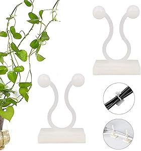 Plant Climbing Wall Fixture Clips, 100PCS Plant Fixer Self-Adhesive Hook Plant Vine Traction Invisible Wall Vines Fixture Wall Sticky Hook Vines Fixing Clip Vines Holder (M-100PCS)
