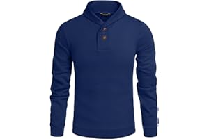 COOFANDY Men's Fashion Shawl Collar Pullover Casual Long Sleeve Knitted Sweater Sweatshirts