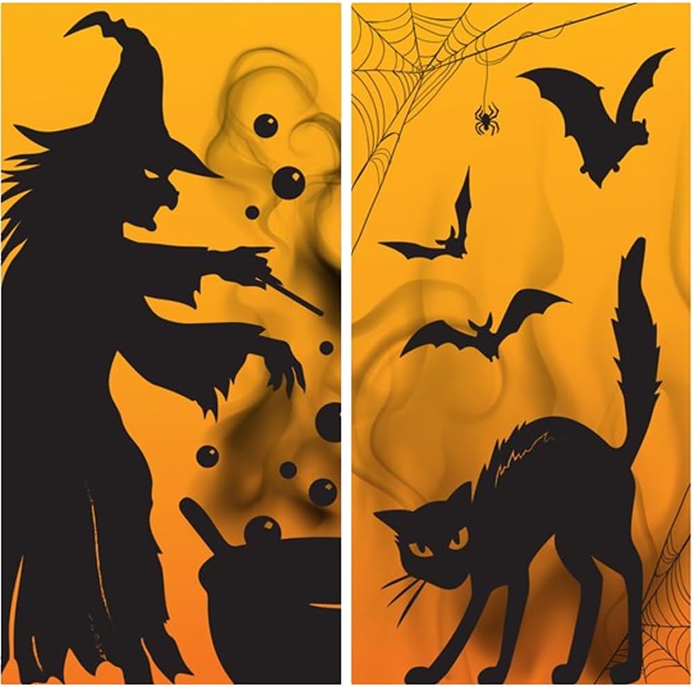 Tree Stands - Witch and Cat Window Silhouettes - 33 1/2