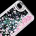 iPhone SE Case, SUPVIN Liquid Case for iPhone SE, iPhone 5S/5, Fashion Creative Design Flowing Liquid Floating Luxury Bling Glitter Sparkle Heart Hard Case for iPhone SE, iPhone 5S (Heart: Pink)