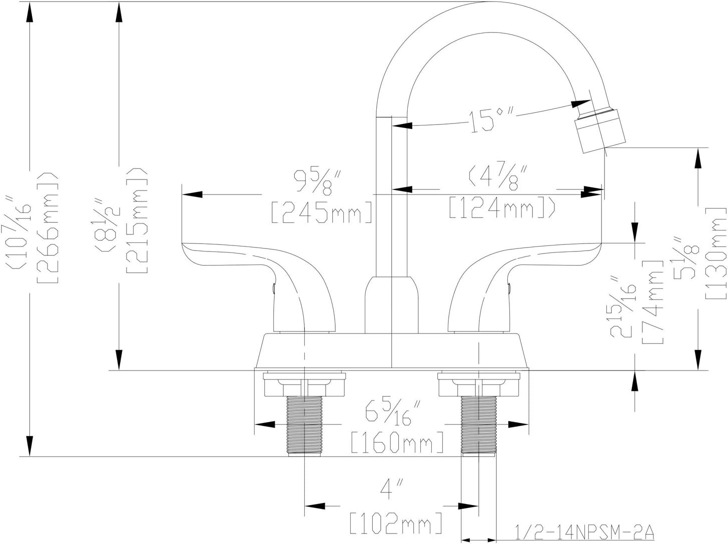 SOKA 2 Handle Bathroom Faucet Brushed Nickel, 4 Inch Brushed Nickel Bathroom Sink Faucet Centerset with Drain Assembly and Supply Hoses, RV Bathroom Faucet 3 Holes, Brushed Nickel Bathroom Faucet - - 
