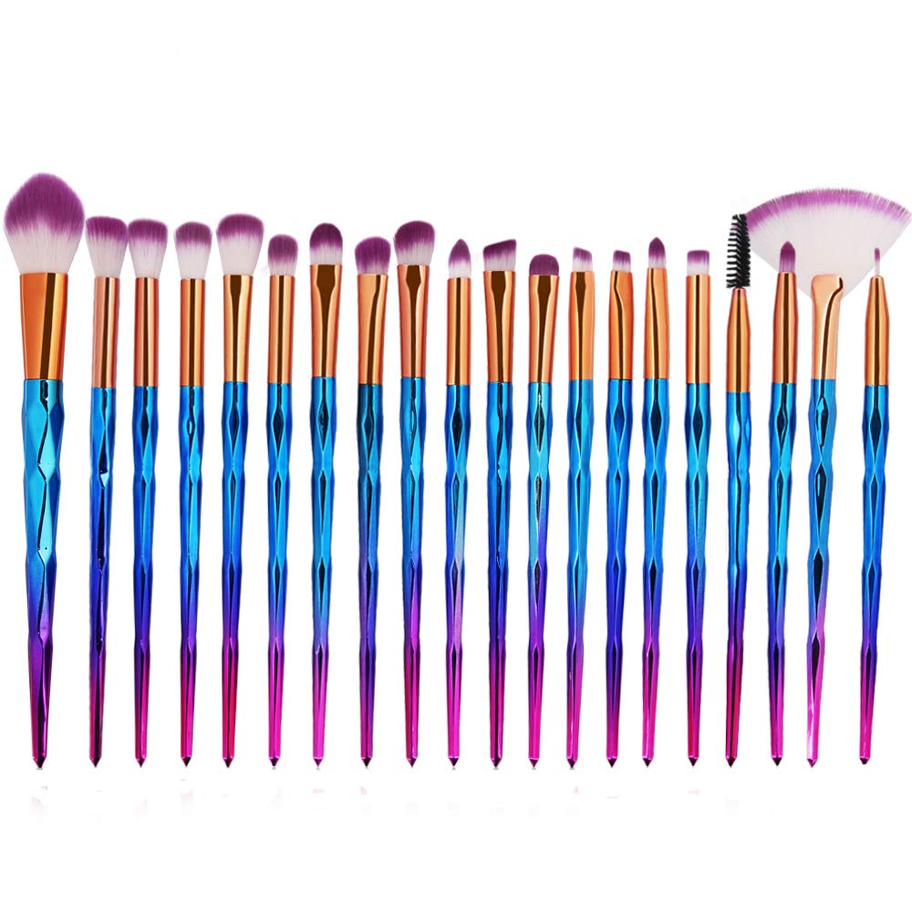 KOLIGHT 20pcs Cosmetic Makeup Brushes Set Eyeshadow Lip Brush for Beautiful Female (purple)