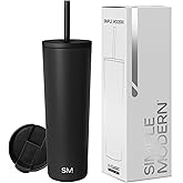 Simple Modern Insulated Tumbler with Straw and Lid | Iced Coffee Cup Reusable Stainless Steel Water Bottle Travel Mug | Gifts