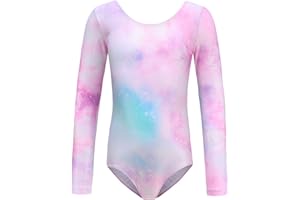 Happy Cherry Girls' Gymnastics Leotard Long Sleeve Dance Clothing Sleeveless Biketard Unitard Fitness Outfit 2-16 Years