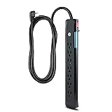GE 7-Outlet Surge Protector, 4 Ft Power Cord, 1080