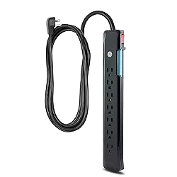 GE 7-Outlet Surge Protector, 4 Ft Power Cord, 1080