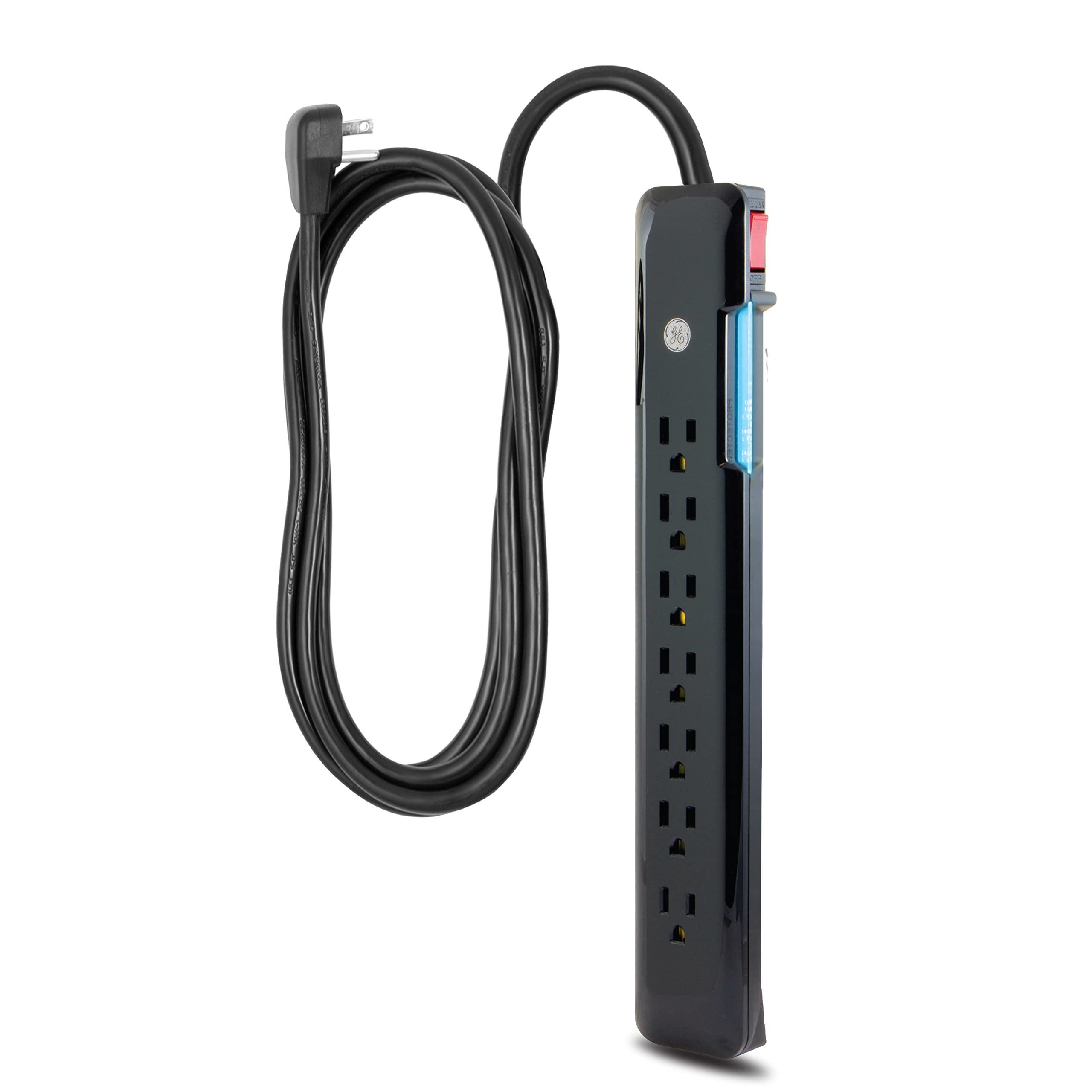 GE 7-Outlet Surge Protector, 4 Ft Power Cord, 1080