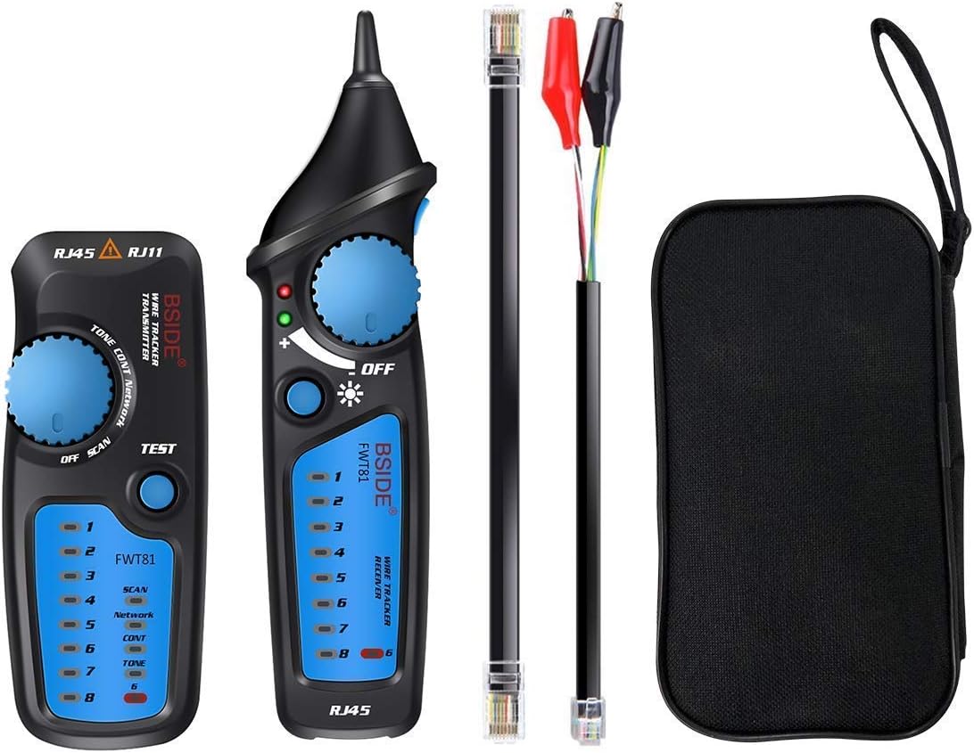 Wire Tracker, ELEGIANT Cable Tester RJ11 RJ45 Multifunction Wire Tracker Line Finder for Network Cable Collation, Telephone Line Test, Continuity Checking