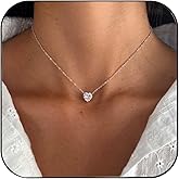 STONEFANS Heart Necklace - Simple Dainty 14K Gold Necklaces for Women Trendy Heart Gold Choker Plated Necklaces for Women Wedding Jewelry Bridesmaid Gifts