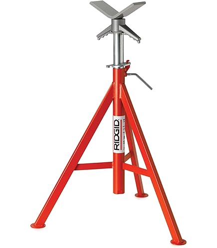RIDGID 56657 VJ-98 Roller Head Low Pipe Stand with 20-Inch-38-Inch