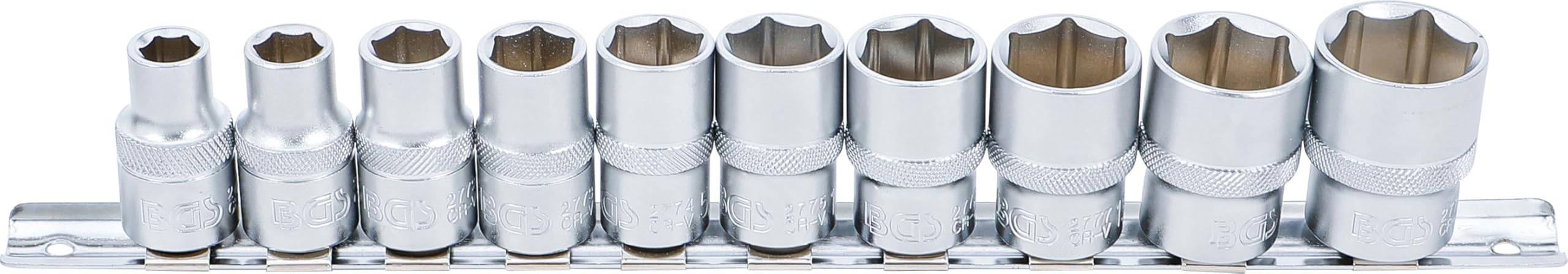 BGS 9113 | Socket Set, Hexagon | 12.5 mm (1/2") Drive | Inch Sizes | 10 pcs.