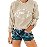 NEXLOMOS Women Crewneck Long Sleeve Football Game Day Sweatshirts
