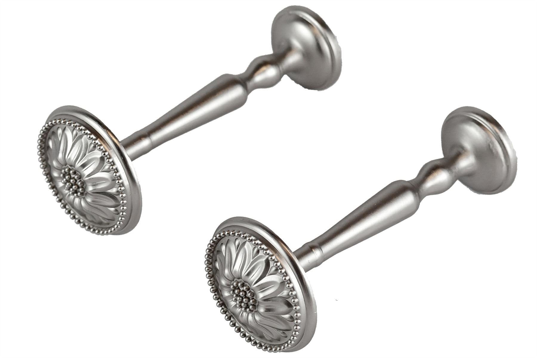 IANPAV Pair of Curtain Holdback/Tiebacks, Antique Brass and Satin Chrome Knob [SATIN CHROME]