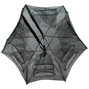 Belissy 12 Trous Automatique Pêche De La Crevette Nette Cage Nylon Pliable Crabe Nasse Cast