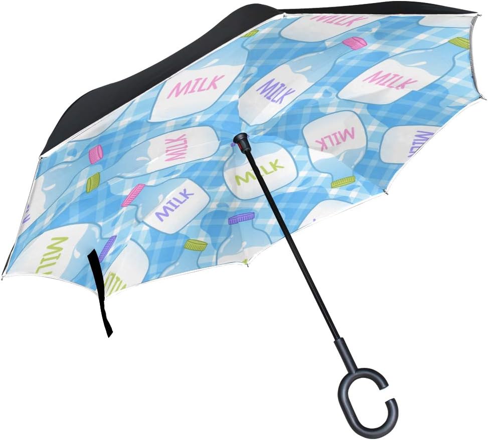 umbrella with milk bottle on top