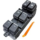 BELGEMAY Driver Window Switch, 93570-F80204X 6-Key White Light AUTO Button | Fits 2015-2020 Hyundai Tucson, single 1 AUTO , verify original function before purchase, plug-and-play with free pry tool