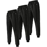 Mexholin 3/4 Pack Men's Sweatpants Fleece Joggers for Men Athletic Workout Pants with Zipper Pockets and Drawstring