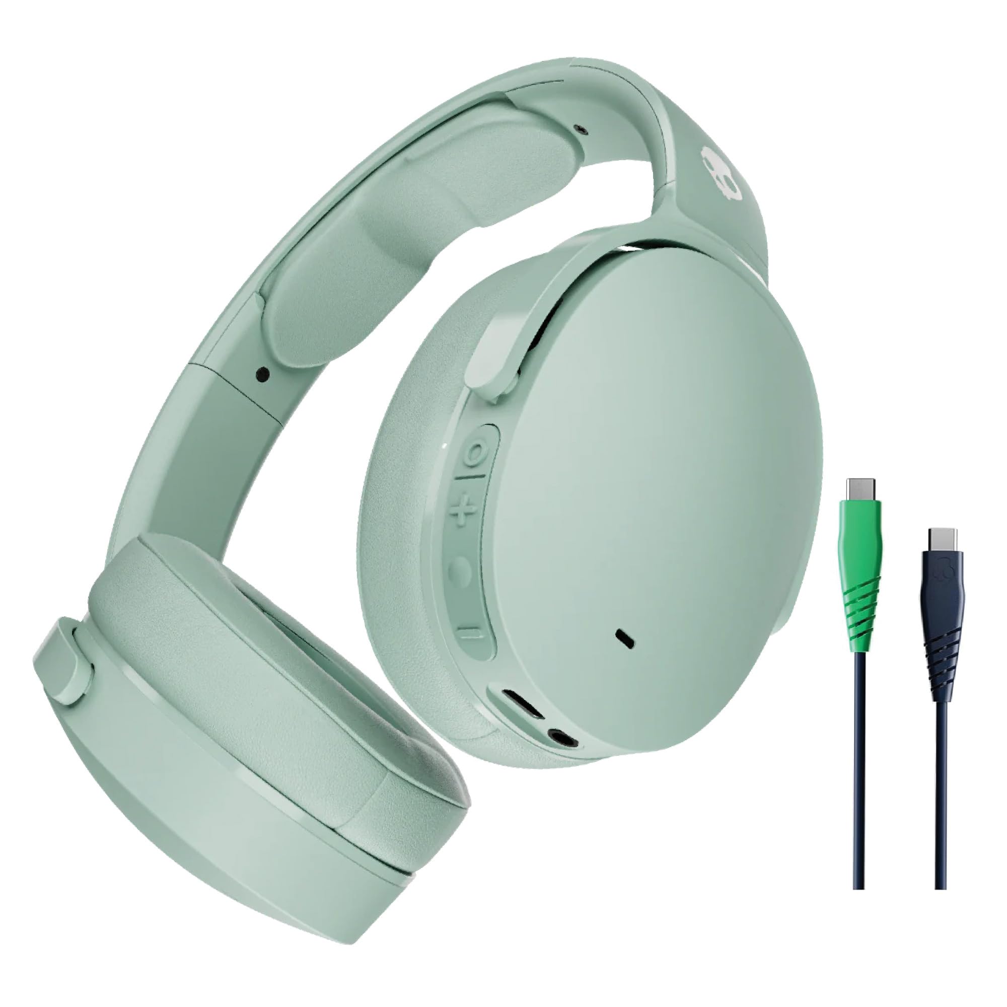 Photo 1 of Skullcandy Hesh ANC Over-Ear Noise Cancelling Wireless Headphones with Charging Cable, 22 Hr Battery, Microphone, Works with iPhone Android and Bluetooth Devices - Preppy Sage