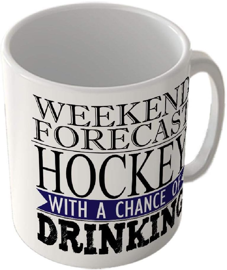 Mug_Fun_2364 Weekend Forecast - Hockey with a Chance of Drinking - Funny Mug