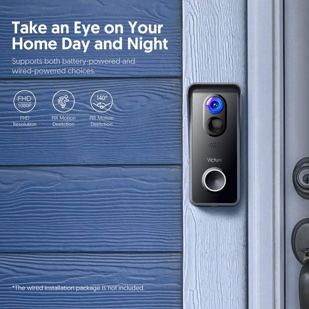 Victure WiFi Video Doorbell Camera 1080P HD with Chime