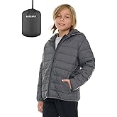 Outerfit Packable Boys Puffer Jacket with Hood, Lightweight Boys Winter Jacket