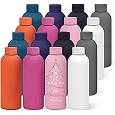 WHEATHUSK 16 Pack Stainless Steel Insulated Water Bottle 17oz Blank Double Wall Vacuum Thermal Sports Bottle Personalized Metal Water Bottles Bulk for Travel Team Gift, Office