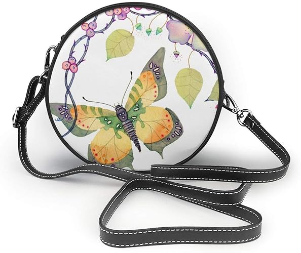 round leather shoulder bag