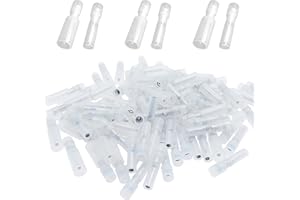 Teansic 50 Pcs Bullet Connectors Quick Connect & Disconnect Electric Terminals Nylon Fully Insulated Female & Male Bullet Butt Wire Crimp Connector 24-18 AWG