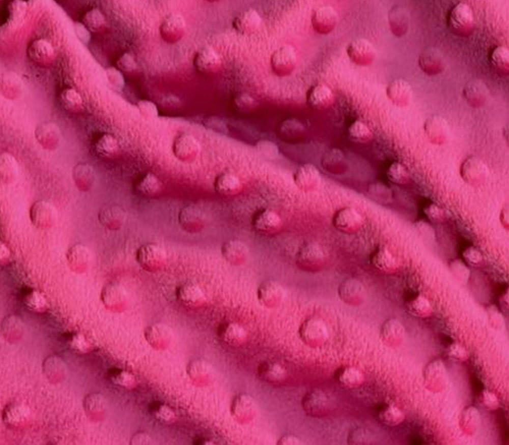 Crafts 60" wide Sold By the Yard Minky Dimple Dot HOT PINK Fabric