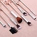 Thrones Eye Makeup Brushes - 8pcs Wand Makeup Brushes with Soft Synthetic Fiber and Metallic Handle for Eyebrow Eyeshadow Foundation Blending and Lips, Game Gift for Sister Girls (Rose Gold)