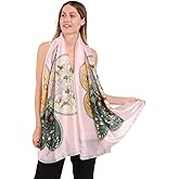 Trillion London® Spring Collection Silk Scarf - Silk Neck Scarf For Women - Ladies Lightweight Scarves Shawl Wraps 70" x 35"