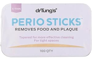 Dr. Tungs Double-Sided PerioSticks X-Thin, Fit Comfortably Between Teeth, Stimulate Gums and Remove Plaque and Food Particles