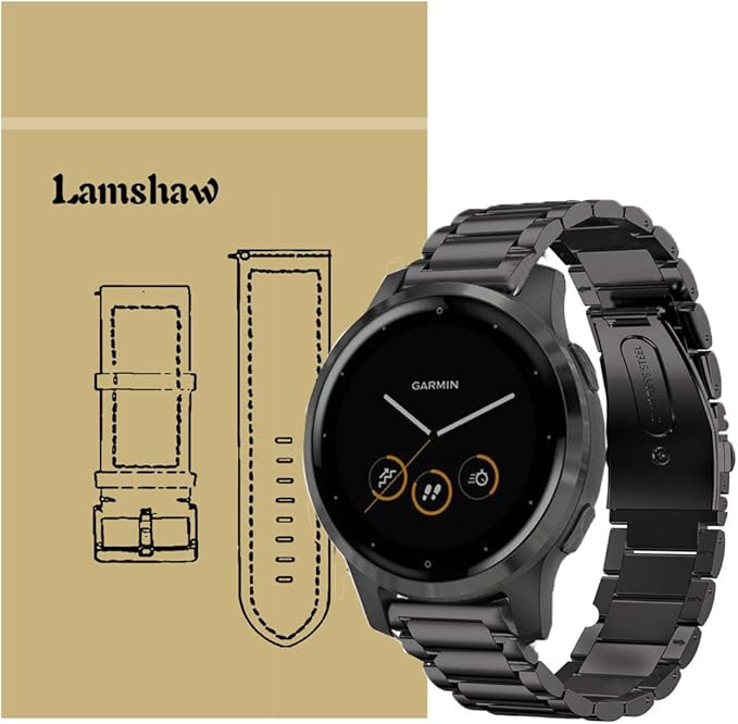 Compatible with Garmin vivoactive 4S Band, LvBu Quick Release Stainless