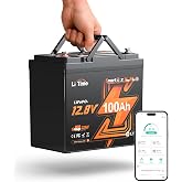 Litime 12V 100Ah Xtra Mini LiFePO4 Battery Bluetooth, 12 Volt Lithium Battey with 100A BMS & Low Temp Protection, Up to 15000